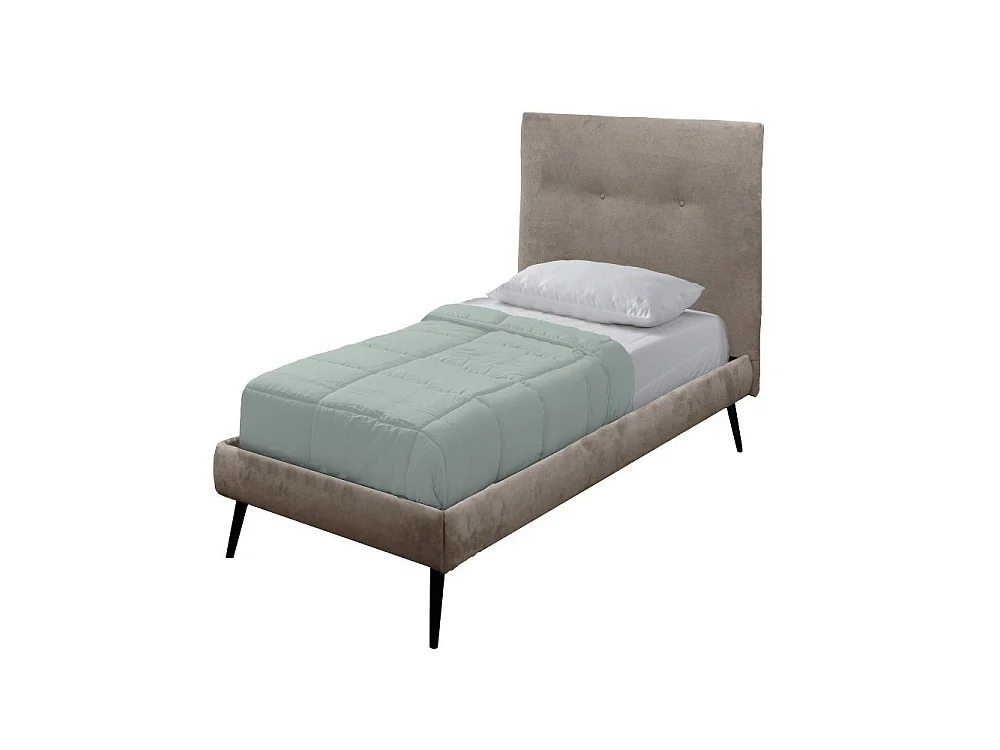 Letto singolo con rete inclusa Stiletto tessuto colore Tortora
