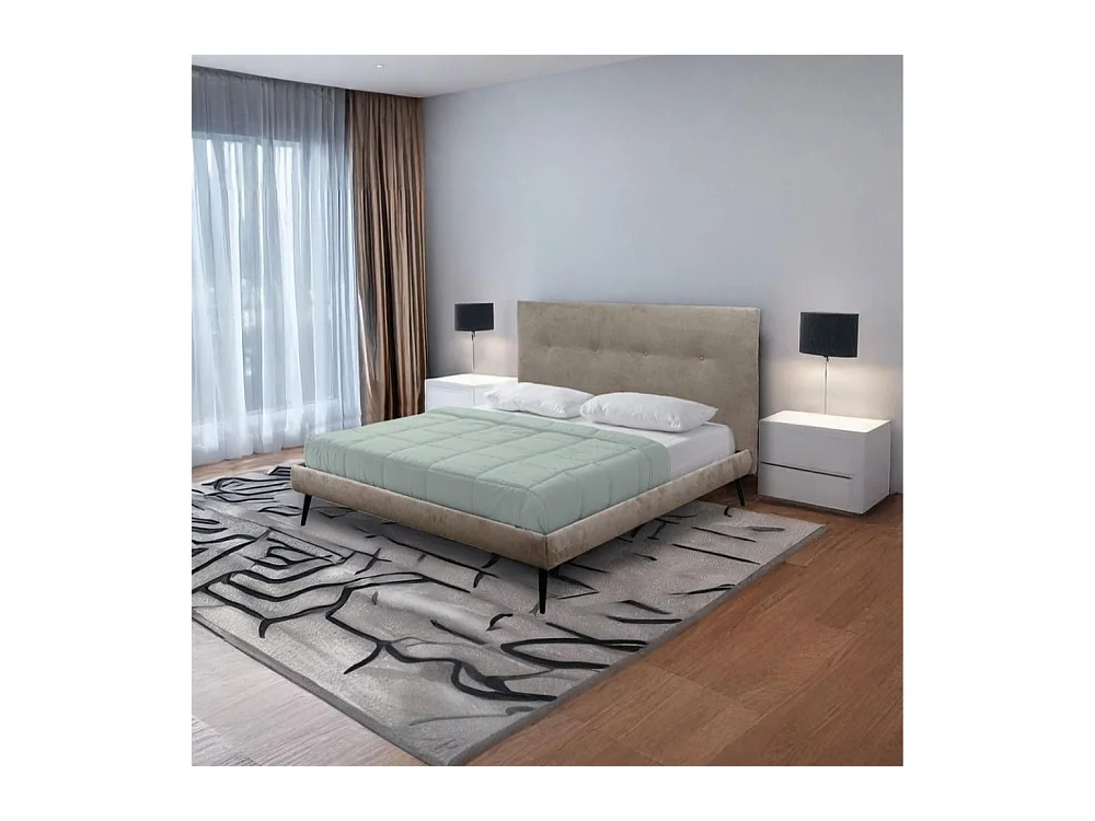 Letto matrimoniale con rete inclusa Stiletto tessuto colore Tortora