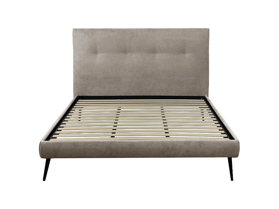 Letto matrimoniale con rete inclusa Stiletto tessuto colore Tortora