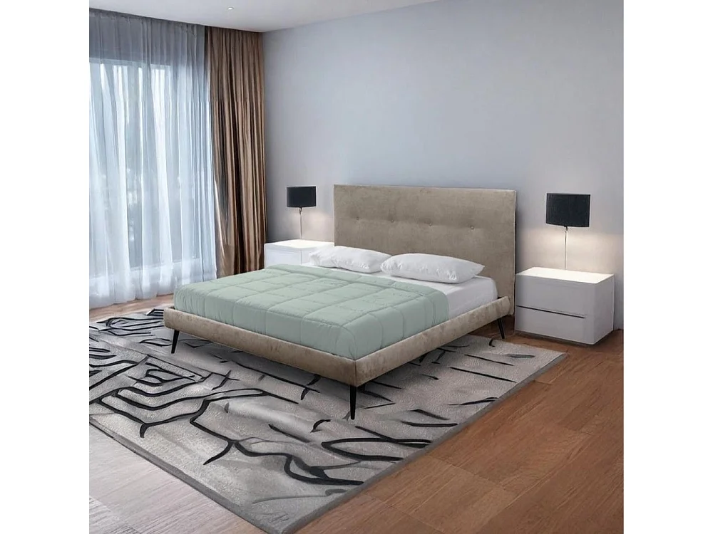 Letto matrimoniale con rete inclusa Stiletto tessuto colore Tortora
