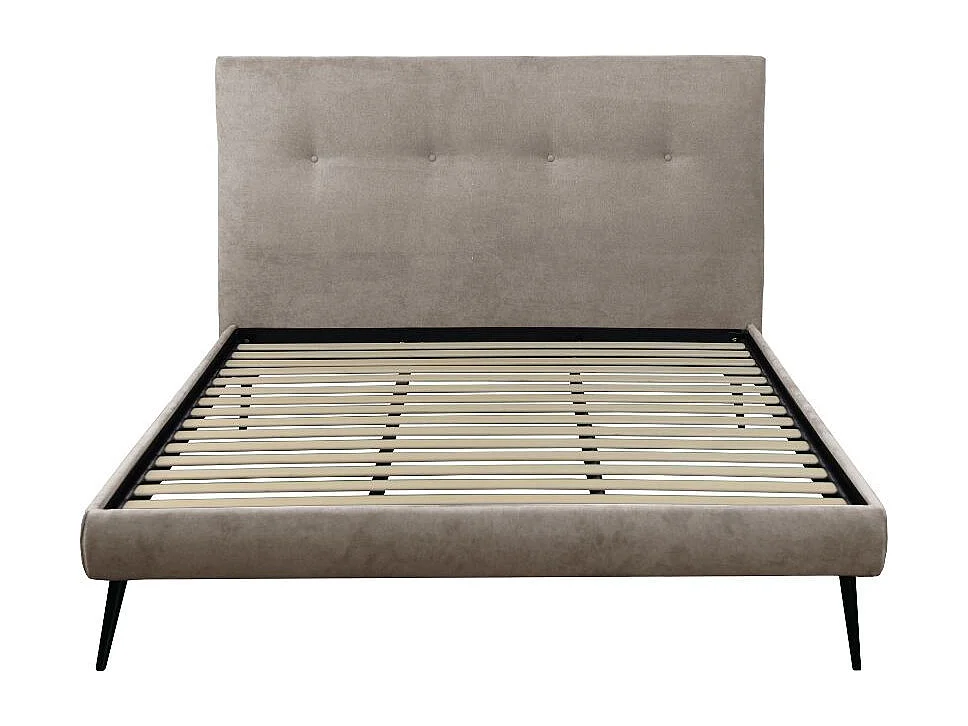 Letto matrimoniale con rete inclusa Stiletto tessuto colore Tortora