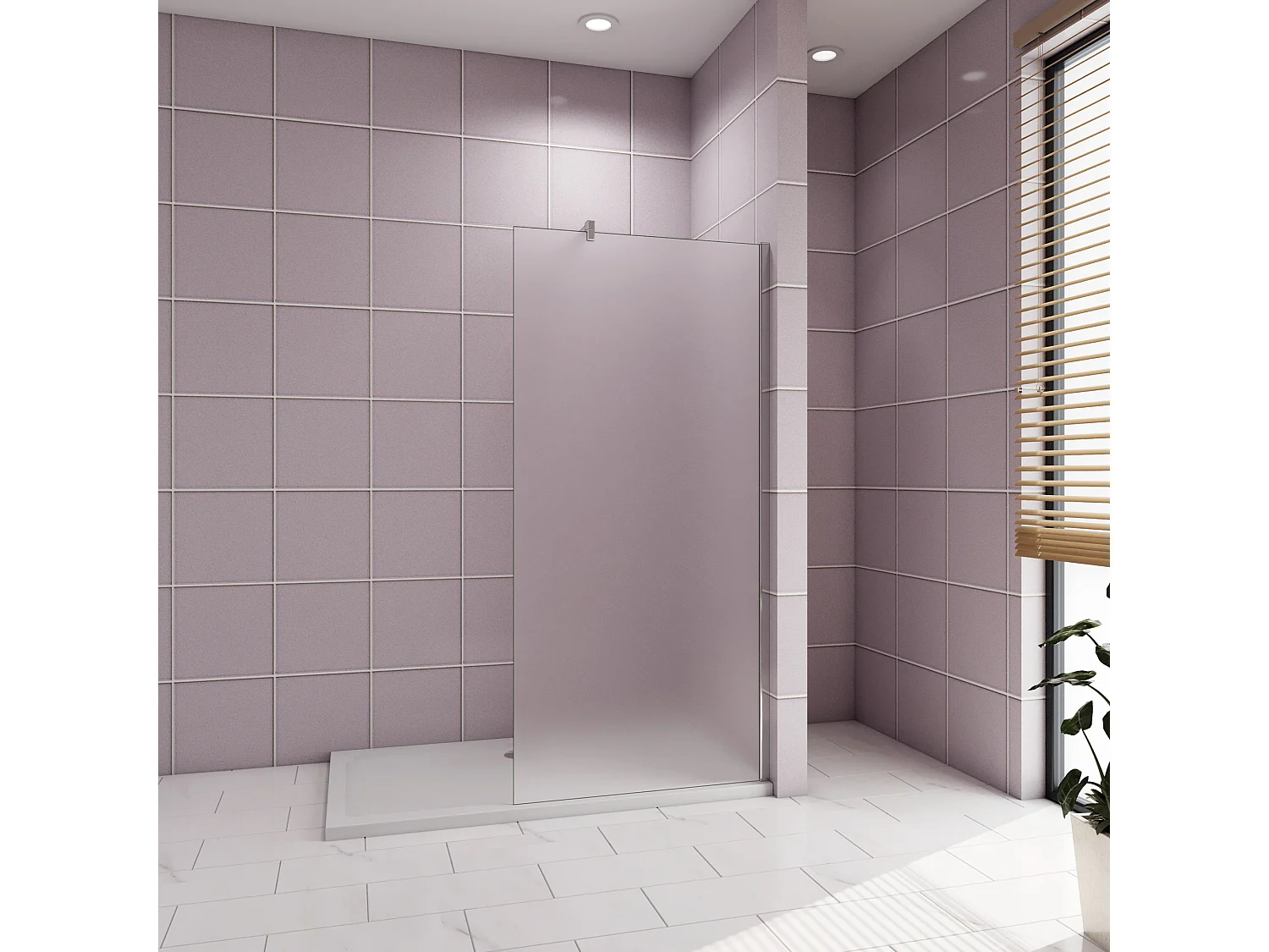 90x200cm Douchewand inloopdouche,10mm dik mat gehard glas met explosieveilige folie,stabilisatiestang 140cm (snijdbaar),glanzend chroom profiel