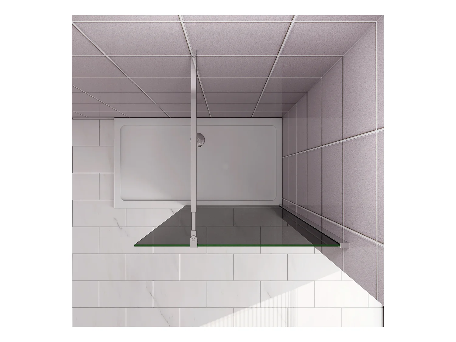 Inloopdouche met zwarte beschermfolie,120x200cm hoog,8mm EasyClean veiligheidsglas,Stabilisatiestang 73-120cm,glanzend chroom profiel