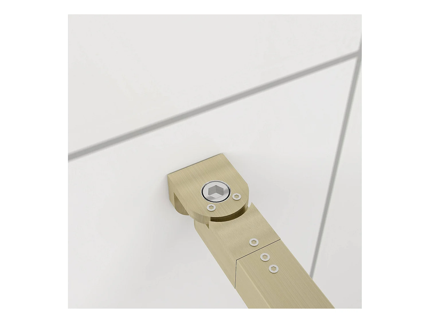 Inloopdouche-douchewand-walk in 8mm NANO EasyClean veiligheidsglas，150x200cm+73-120cm Stabilisatiestang,gouden profiel