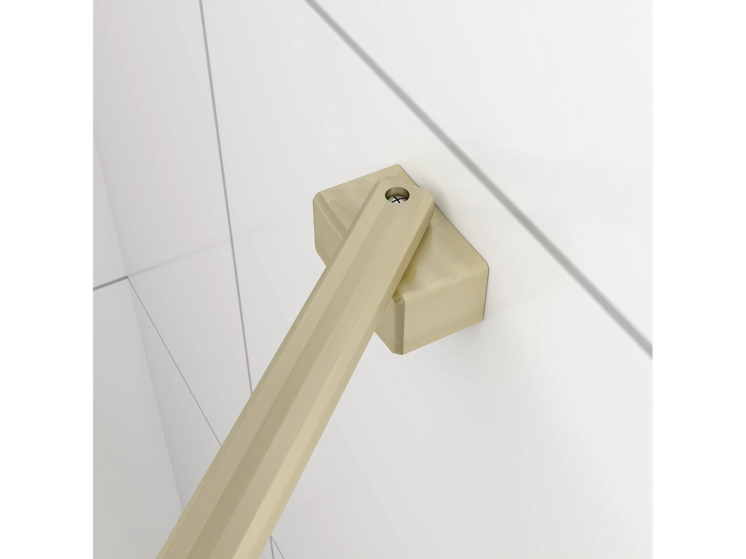 Inloopdouche-douchewand-walk in 10mm NANO EasyClean veiligheidsglas，90x200cm+50cm Stabilisatiestang,gouden profiel