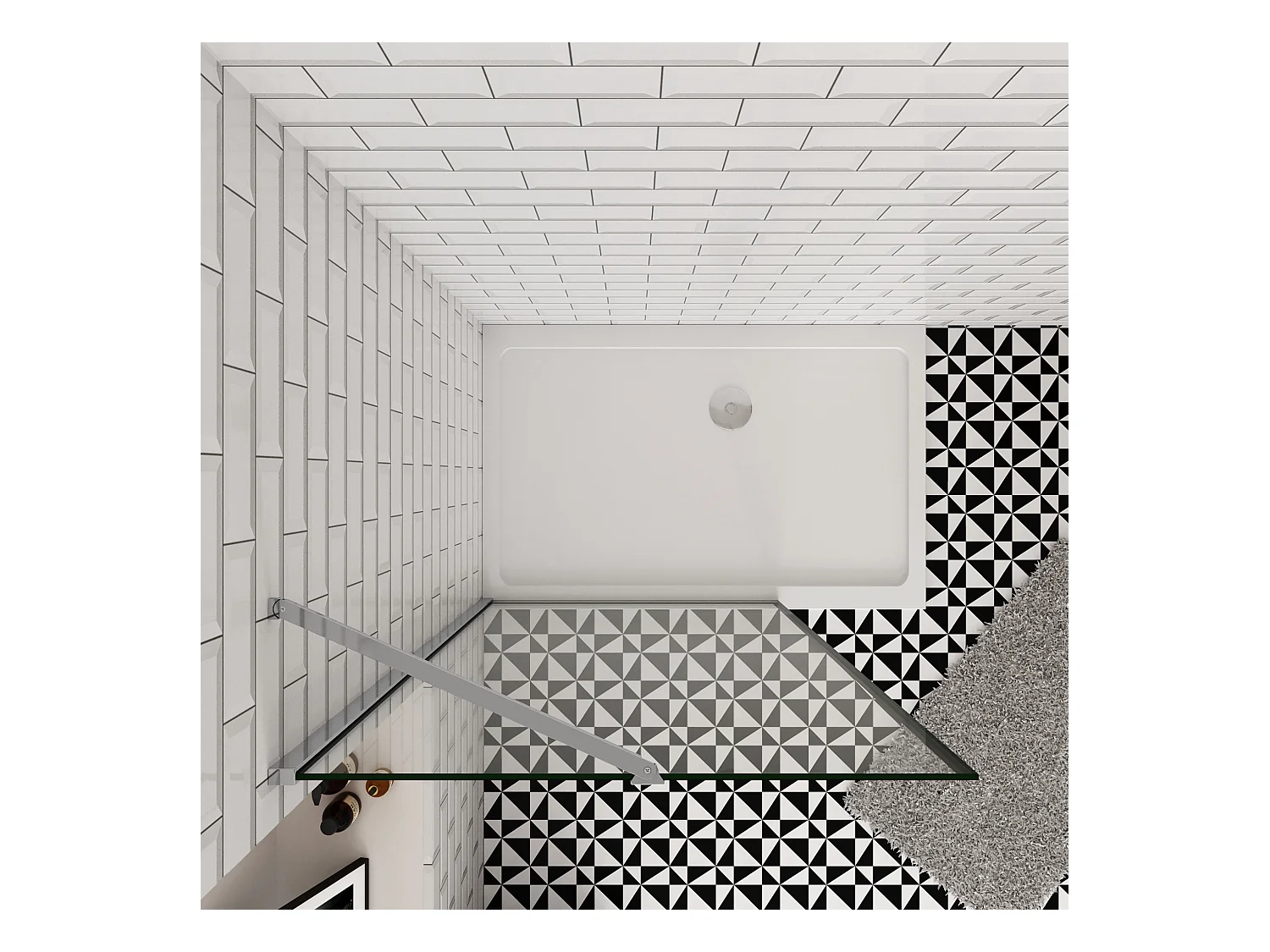 90x200cm inloopdouche-douchecabine,8mm mat zwart kader en raste gehard glas,makkelijk schoon te maken,antikalk,stabilisatiestang 50cm,glanzend chroom profiel