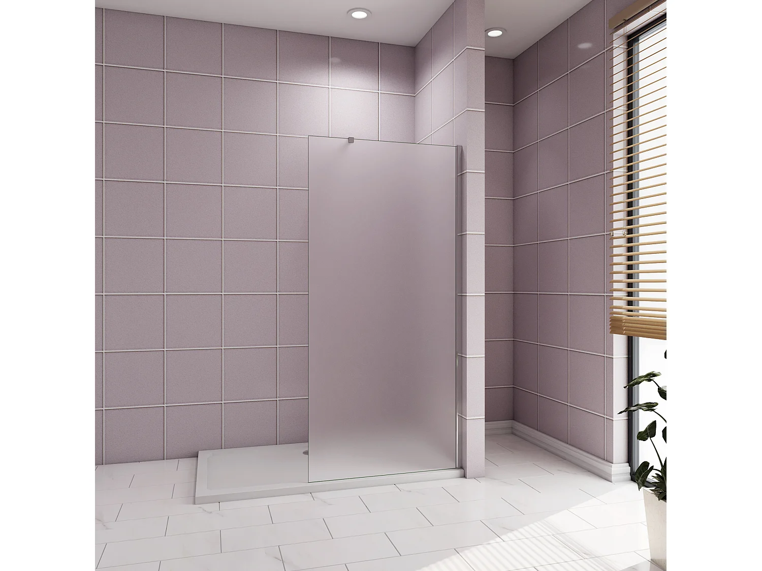 80x200cm Douchewand inloopdouche,10mm dik mat gehard glas met explosieveilige folie,stabilisatiestang 73-120cm (verstelbaar),glanzend chroom profiel