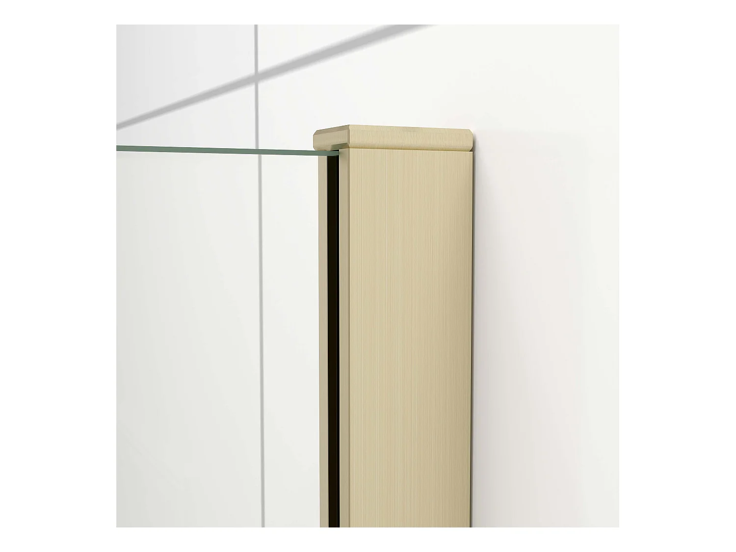 Inloopdouche-douchewand-walk in 85x200 cm,8mm midden wit gematteerd gehard glas met explosieveilige folie,gouden profiel