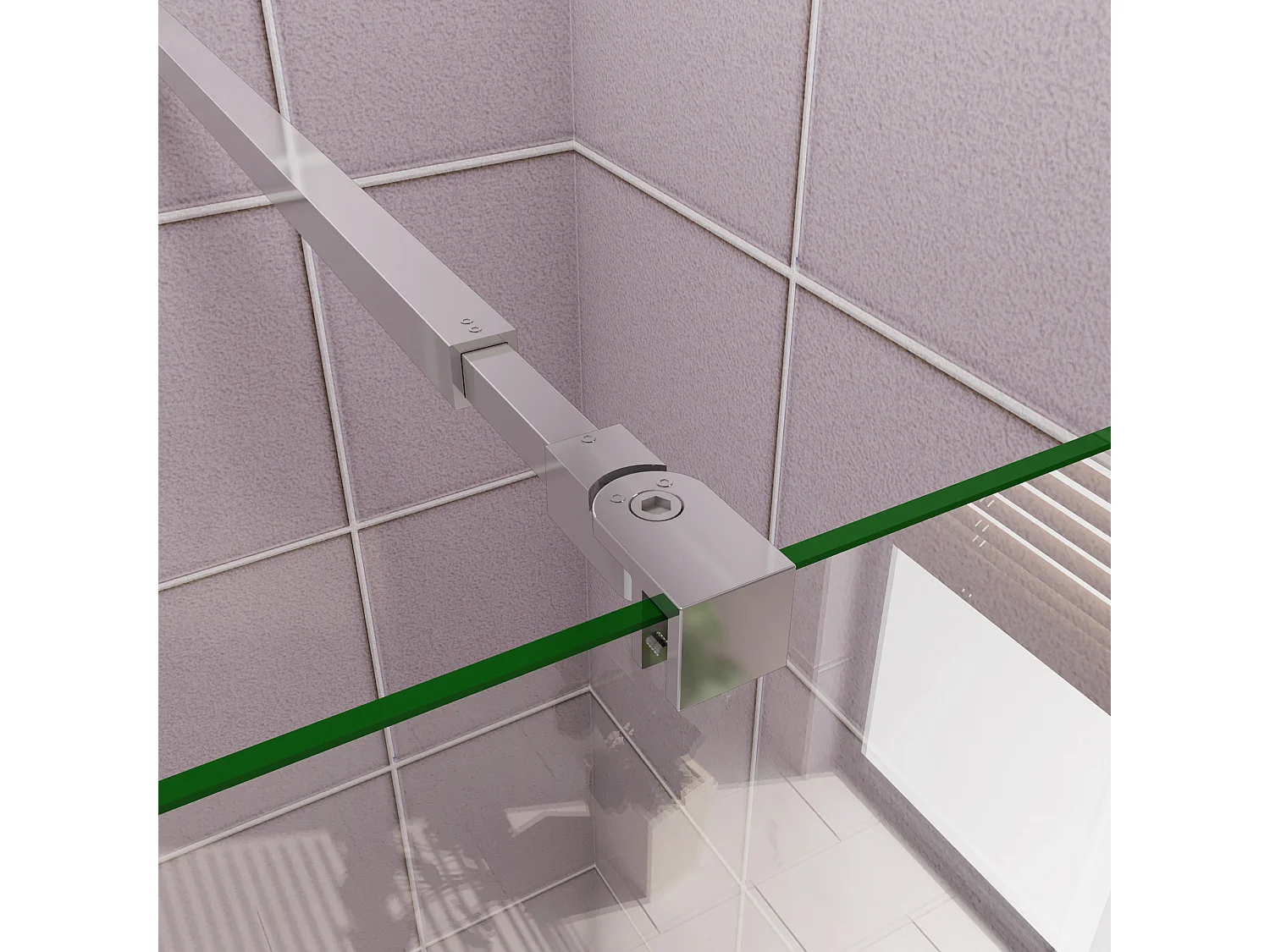 Inloopdouche-douchewand-walk in 110x200 cm,8mm midden wit gematteerd gehard glas met explosieveilige folie+73-120cm Stabilisatiestang,glanzend chroom profiel