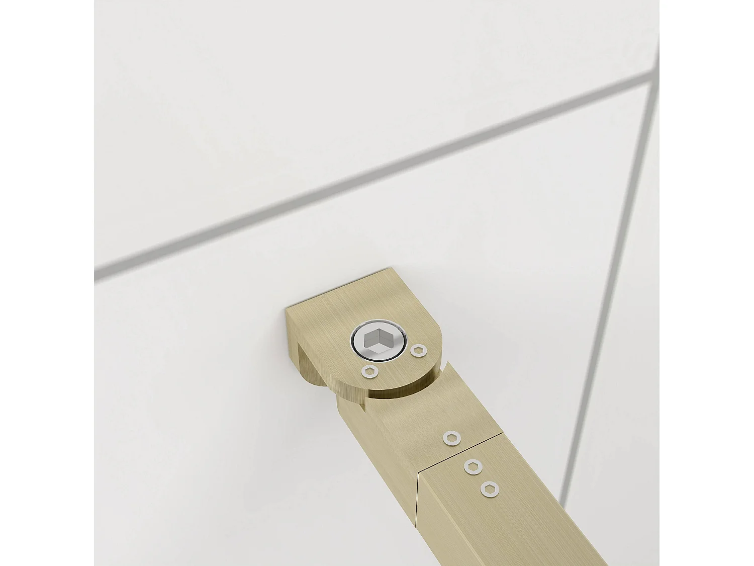 Inloopdouche-douchewand-walk in 8mm NANO EasyClean veiligheidsglas，160x200cm+73-120cm Stabilisatiestang,gouden profiel