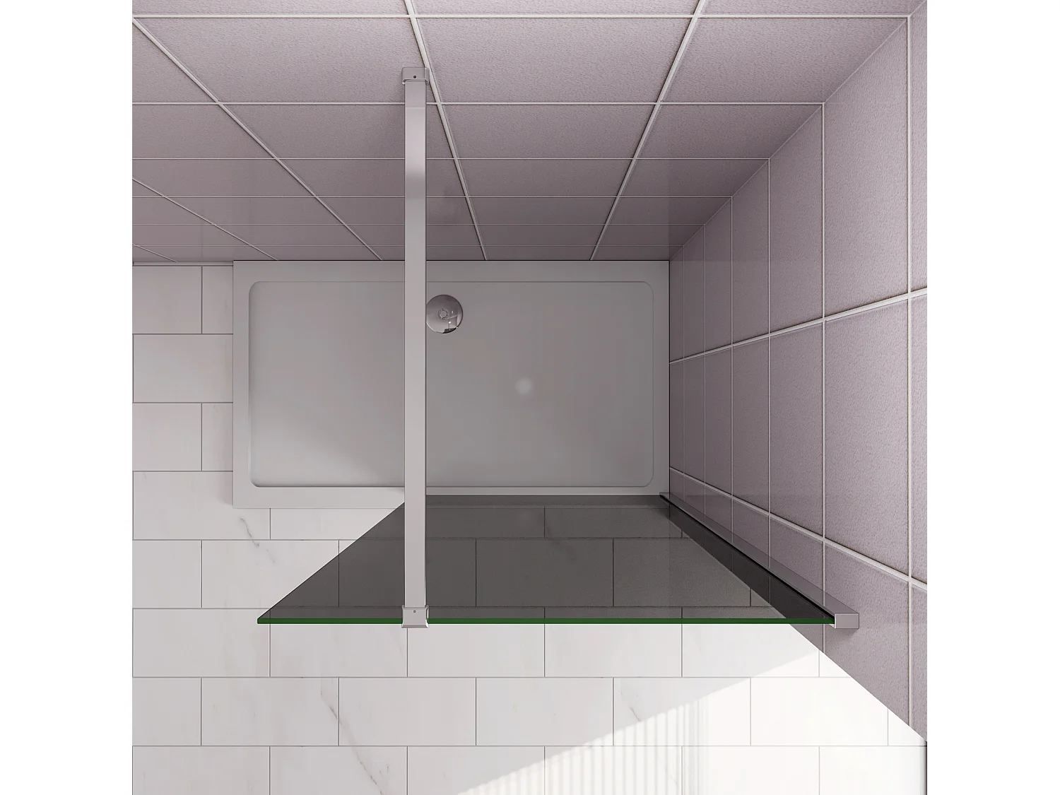 Inloopdouche met zwarte beschermfolie,140x200cm hoog,8mm EasyClean veiligheidsglas,Stabilisatiestang N-Form:140cm,glanzend chroom profiel