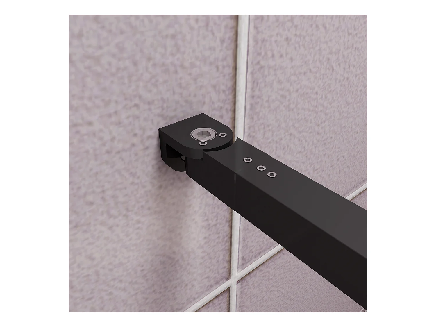 Inloopdouche-douchewand-walk in 8mm NANO EasyClean veiligheidsglas，140x200cm+73-120cm Stabilisatiestang,mat zwart aluminium profiel.