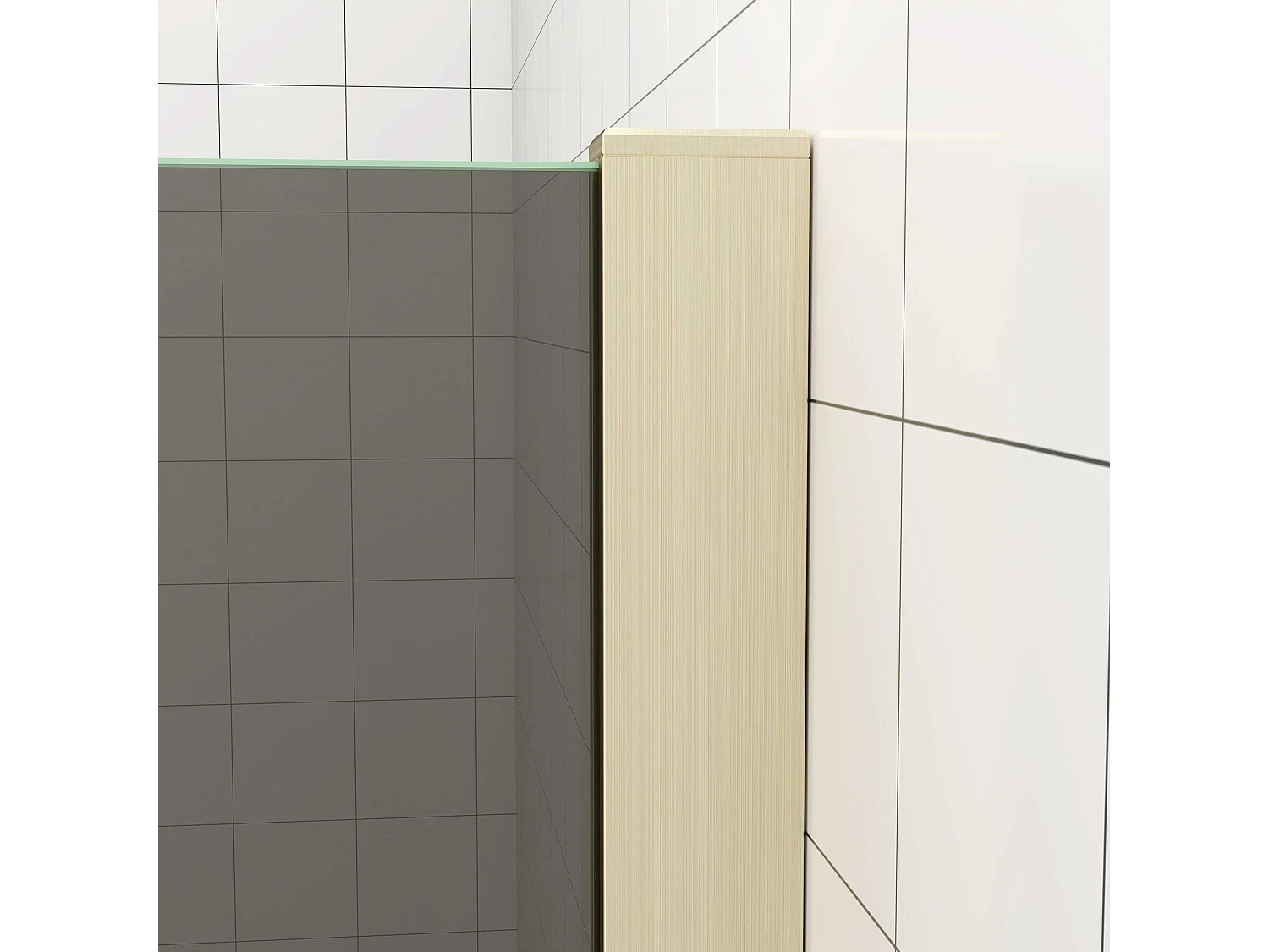 Inloopdouche goud beschermfolie,90x200cm hoog,8mm EasyClean veiligheidsglas,gouden profiel.