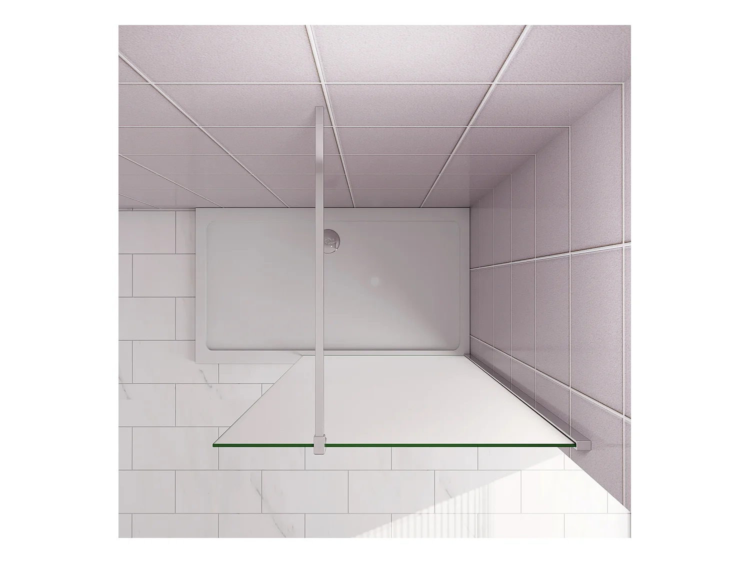 140x200cm Douchewand inloopdouche,10mm dik mat gehard glas met explosieveilige folie,stabilisatiestang 140cm (snijdbaar),glanzend chroom profiel