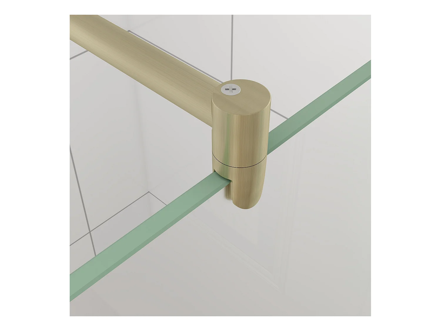 70x200cm Douchewand inloopdouche,10mm dik mat gehard glas met explosieveilige folie,stabilisatiestang 70-120cm (verstelbaar),gouden profiel.