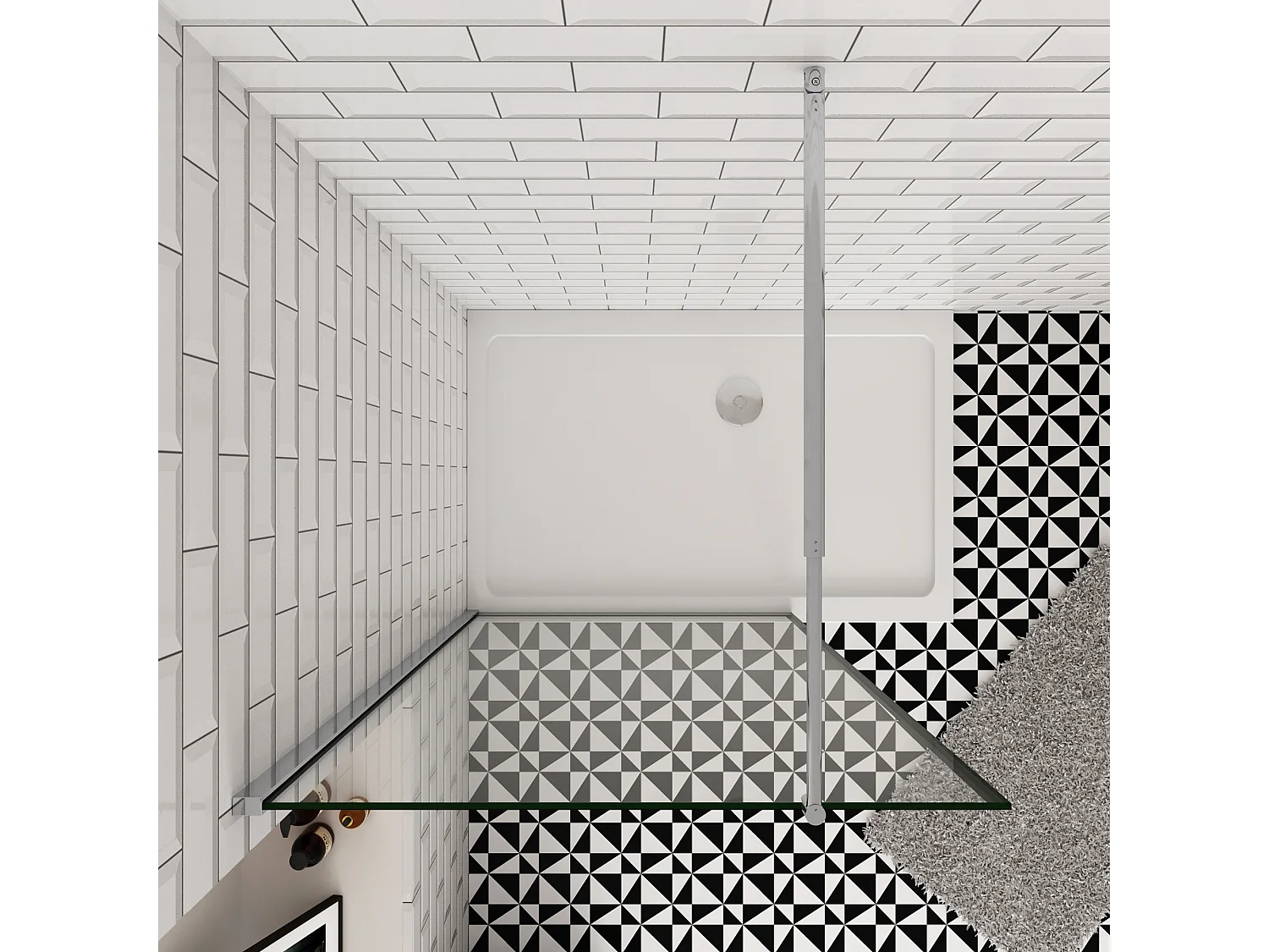 120x200cm inloopdouche-douchecabine,8mm mat zwart kader en raste gehard glas,Easyclean,antikalk,stabilisatiestang 70-120cm(verstelbaar),glanzend chroom profiel