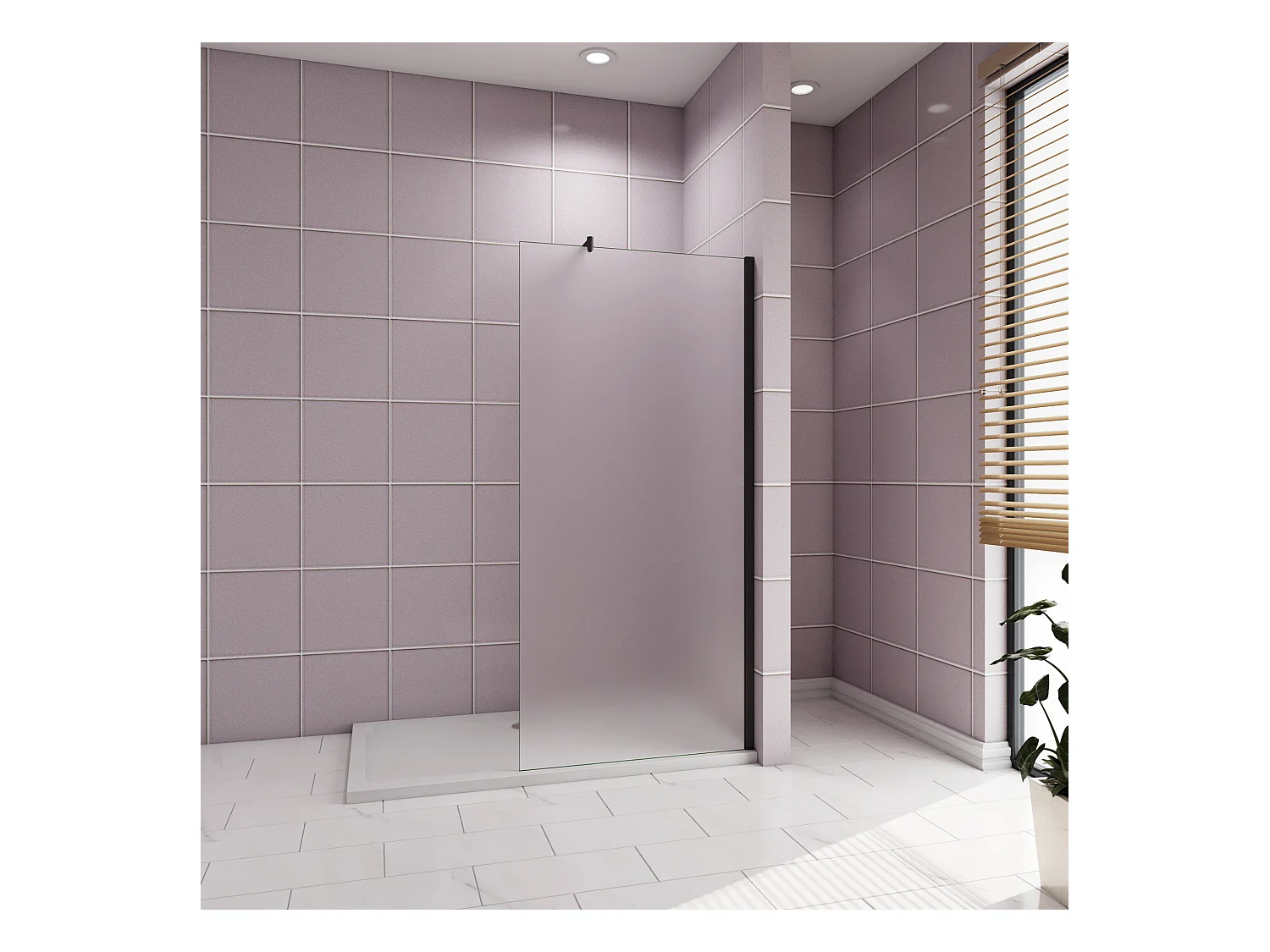 90x200cm Douchewand inloopdouche,10mm dik mat gehard glas met explosieveilige folie,stabilisatiestang 70-120cm (verstelbaar),mat zwart aluminium profiel.