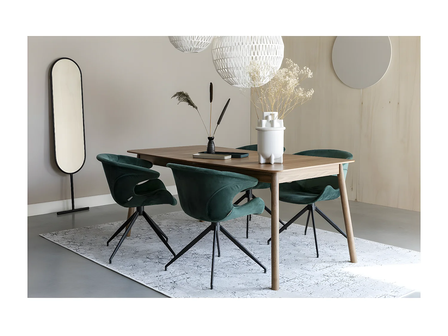 GLIMPS - Table repas extensible en bois clair 180/240 cm