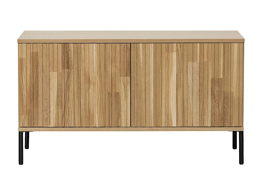 New Gravure - Meuble TV 2 portes en bois L100cm - Bois clair