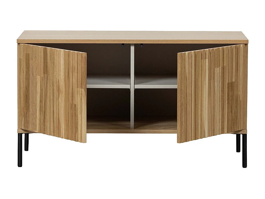 New Gravure - Meuble TV 2 portes en bois L100cm - Bois clair