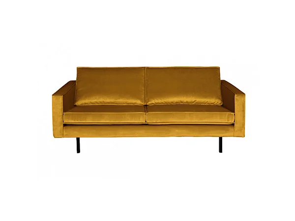 RODEO - Canapé 2 places velours jaune ocre