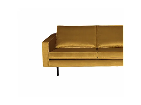 RODEO - Canapé 2 places velours jaune ocre