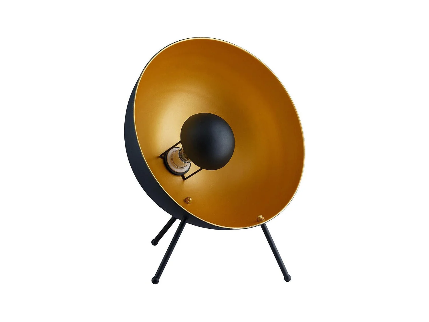 SPOUTNIK - Lampe à Poser en Métal Noir et Doré