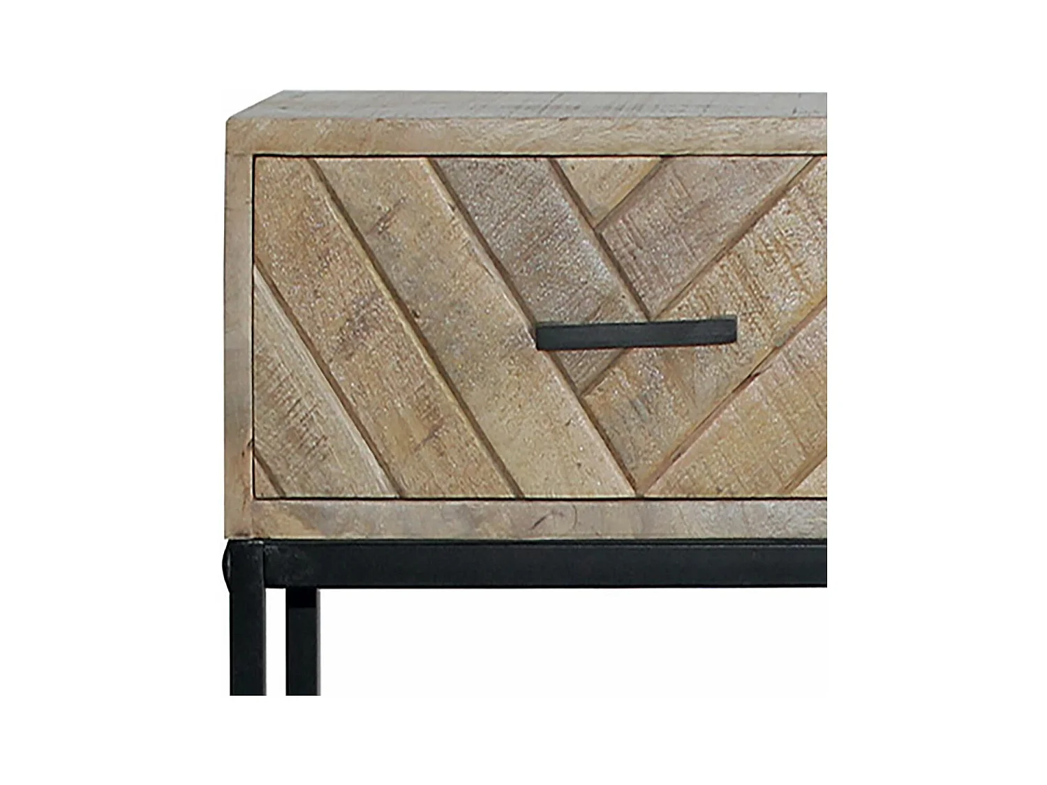 MANKO - Table Basse 2 Tiroirs en Manguier Massif