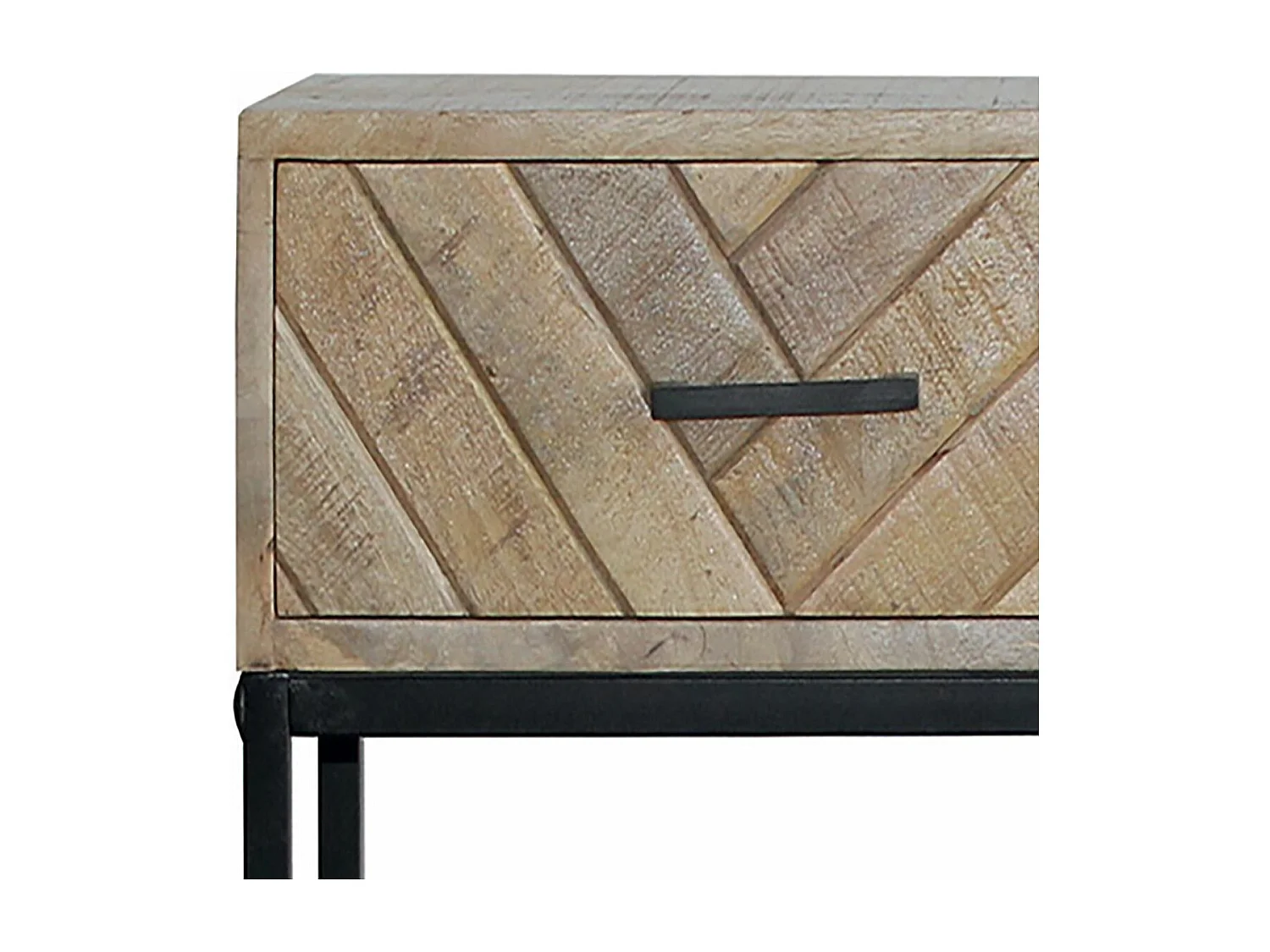 MANKO - Table Basse 2 Tiroirs en Manguier Massif