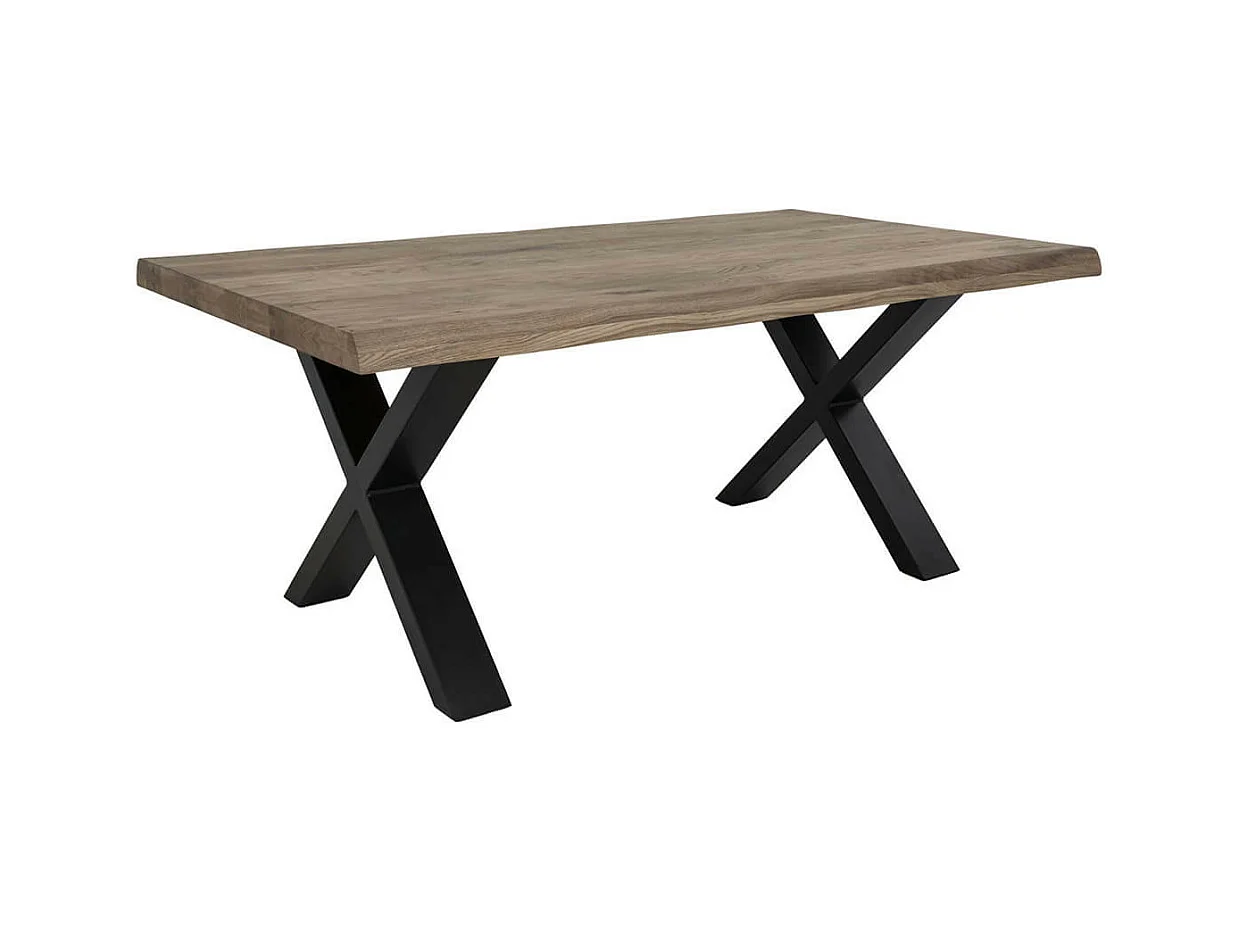 CIOTAT - Table Basse Plateau Chêne Vieilli et Pieds Acier