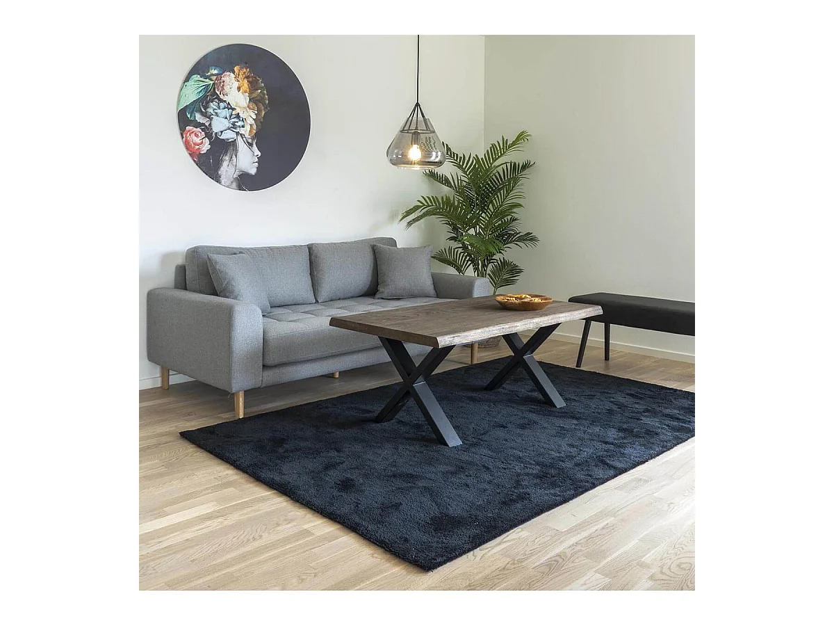 CIOTAT - Table Basse Plateau Chêne Vieilli et Pieds Acier