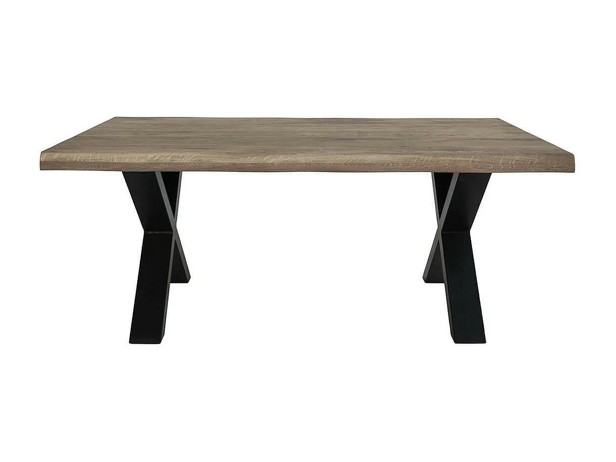 CIOTAT - Table Basse Plateau Chêne Vieilli et Pieds Acier