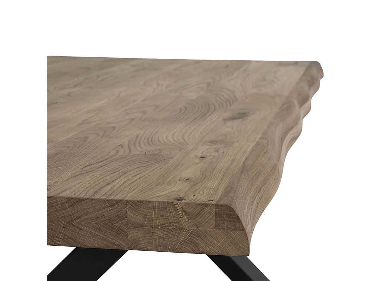 CIOTAT - Table Basse Plateau Chêne Vieilli et Pieds Acier