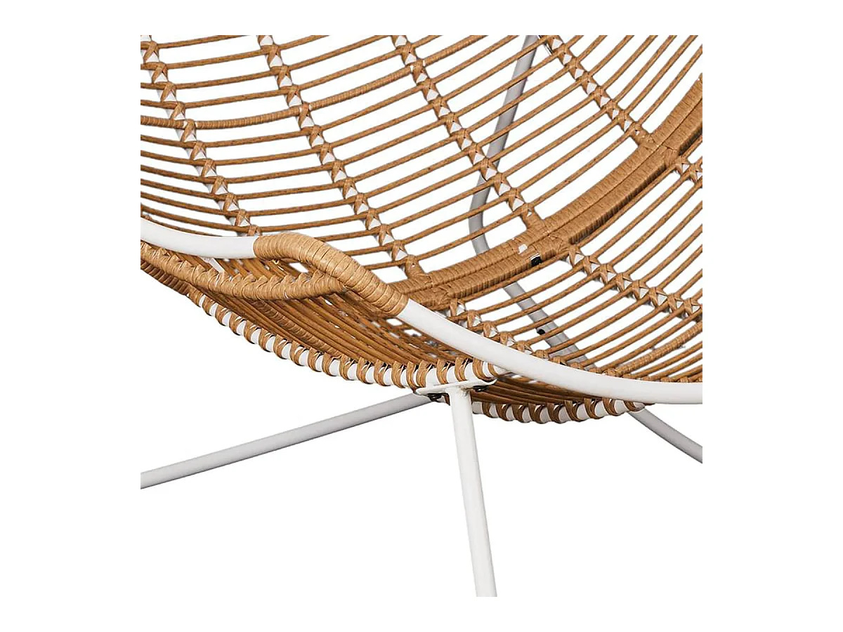 MERIDA - Fauteuil à Bascule Blanc avec Assise Capitonnée et Bouclettes