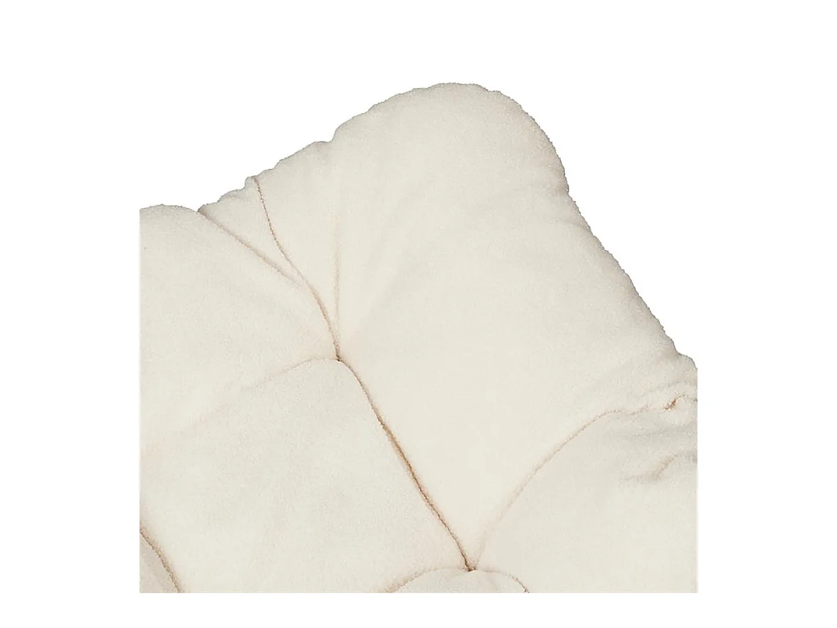 MERIDA - Fauteuil à Bascule Blanc avec Assise Capitonnée et Bouclettes