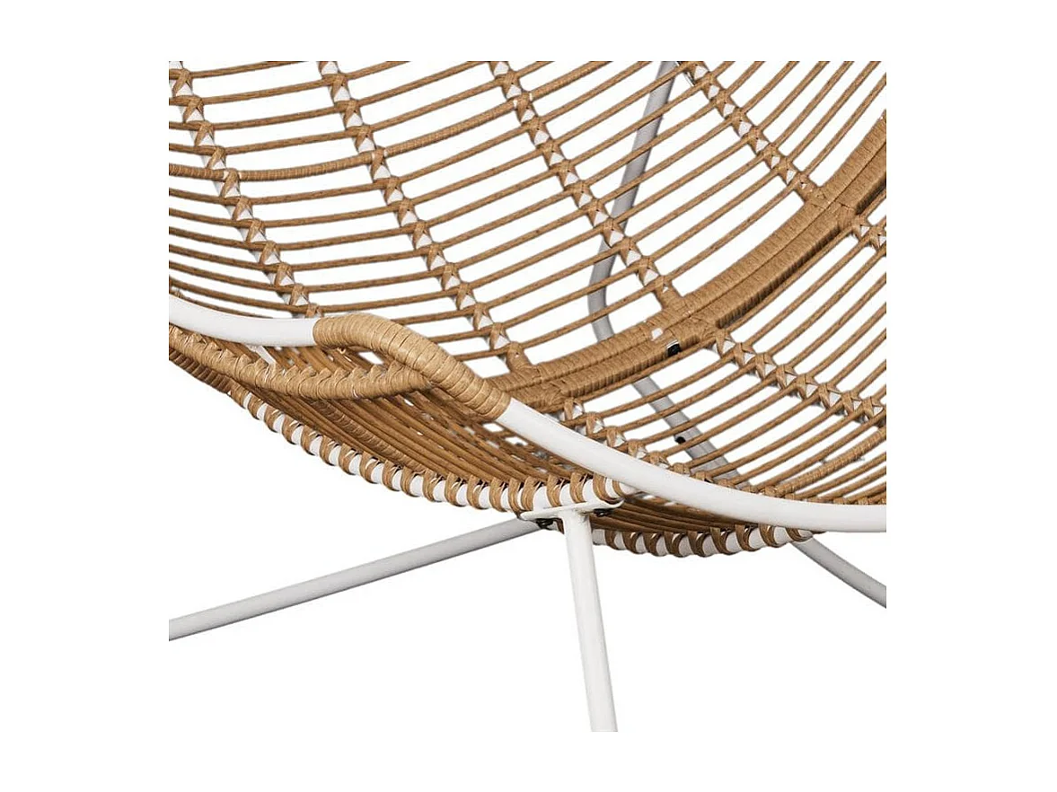 MERIDA - Fauteuil à Bascule Blanc avec Assise Capitonnée et Bouclettes