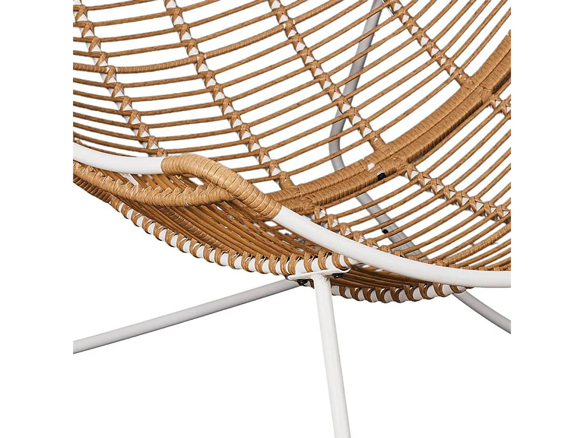 MERIDA - Fauteuil à Bascule Blanc avec Assise Capitonnée et Bouclettes