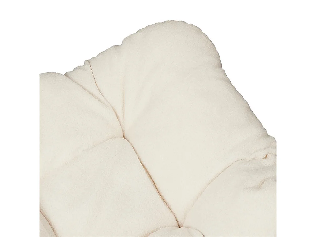 MERIDA - Fauteuil à Bascule Blanc avec Assise Capitonnée et Bouclettes