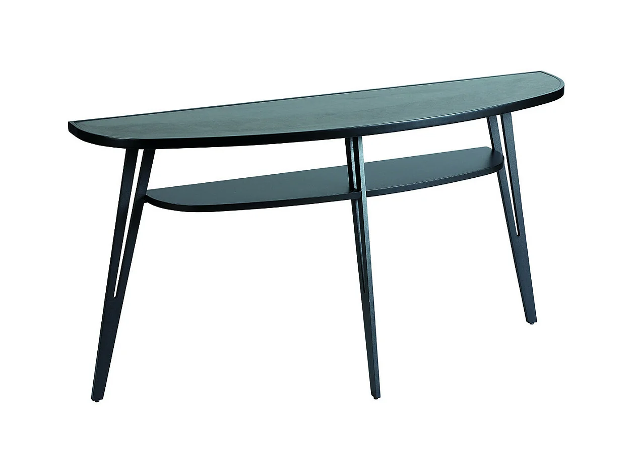 LAUREN - Console Plateau Céramique Piètement Noir