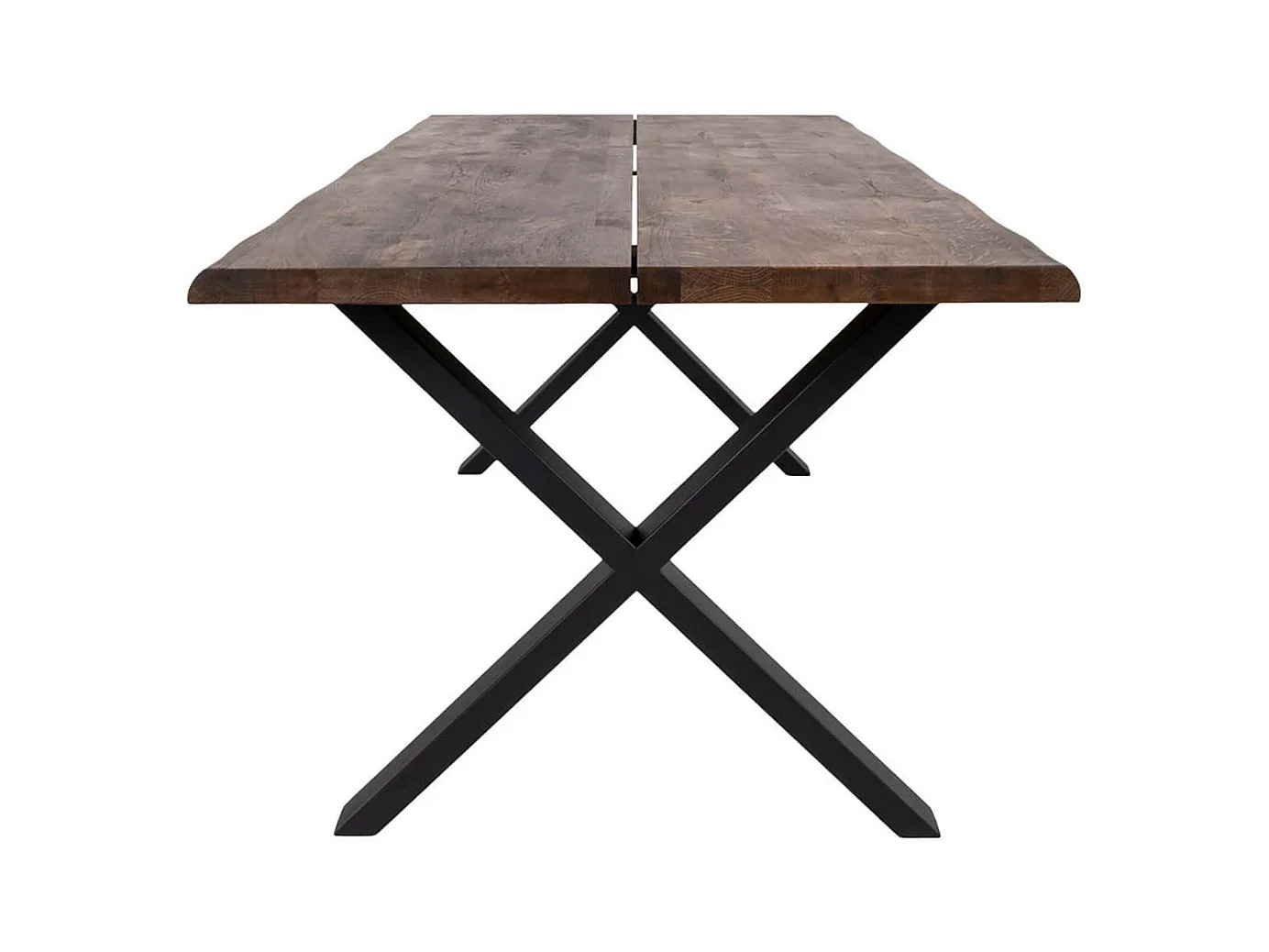CIOTAT - Table Repas 200cm Plateau Chêne Grisé et Pieds Acier