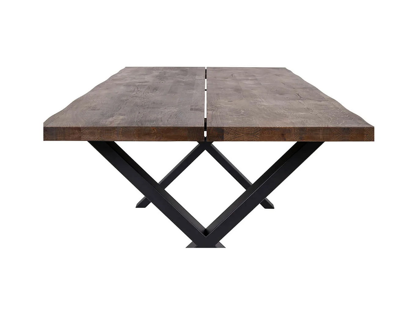 CIOTAT - Table Repas 200cm Plateau Chêne Grisé et Pieds Acier