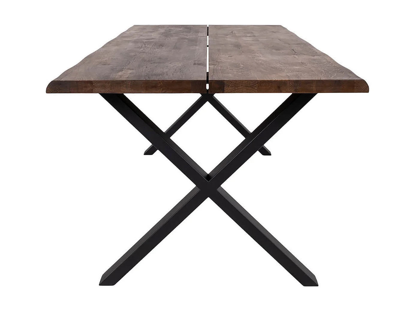 CIOTAT - Table Repas 200cm Plateau Chêne Grisé et Pieds Acier