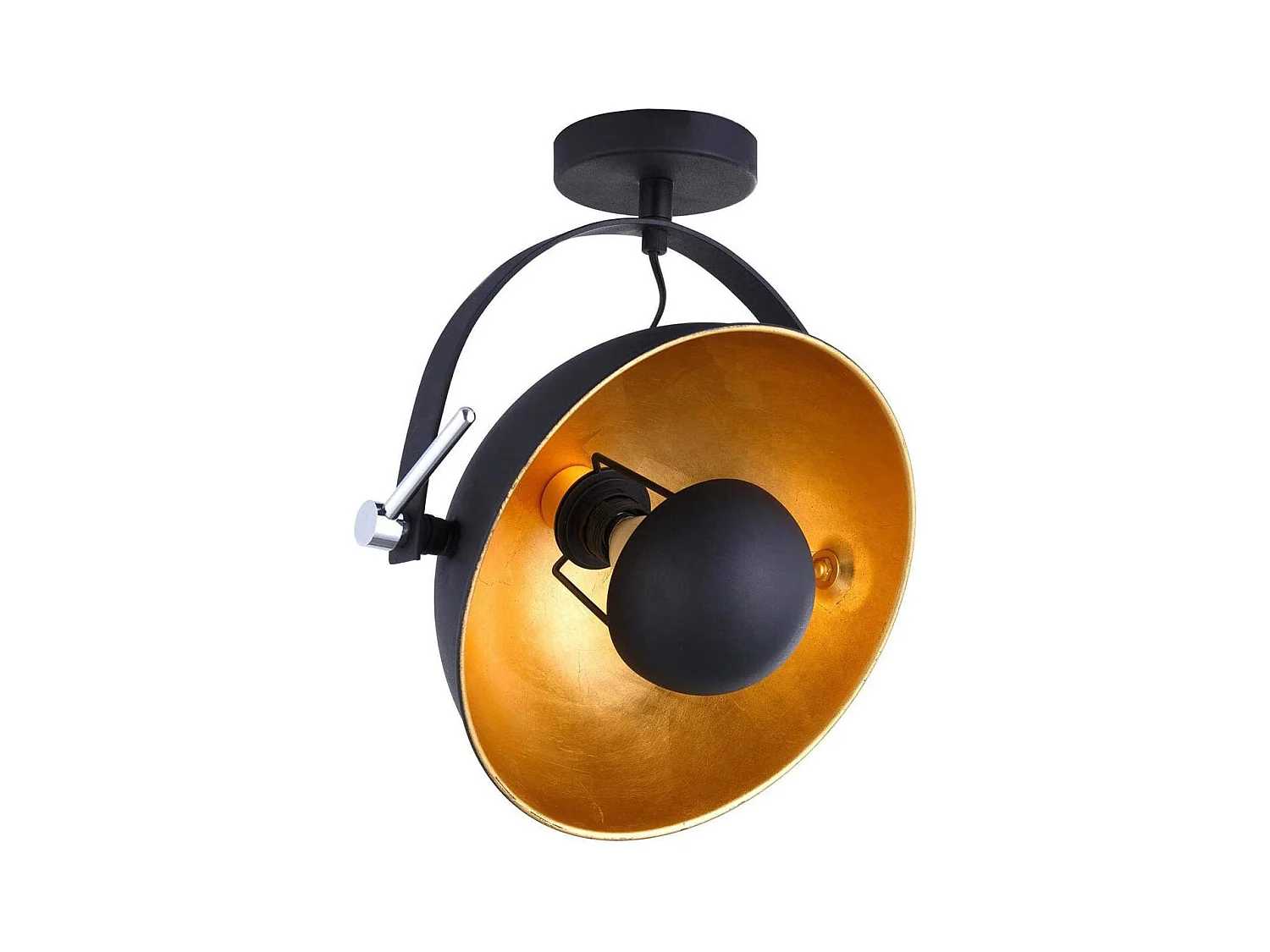 SPENCER - Plafonnier en Métal Noir et Doré