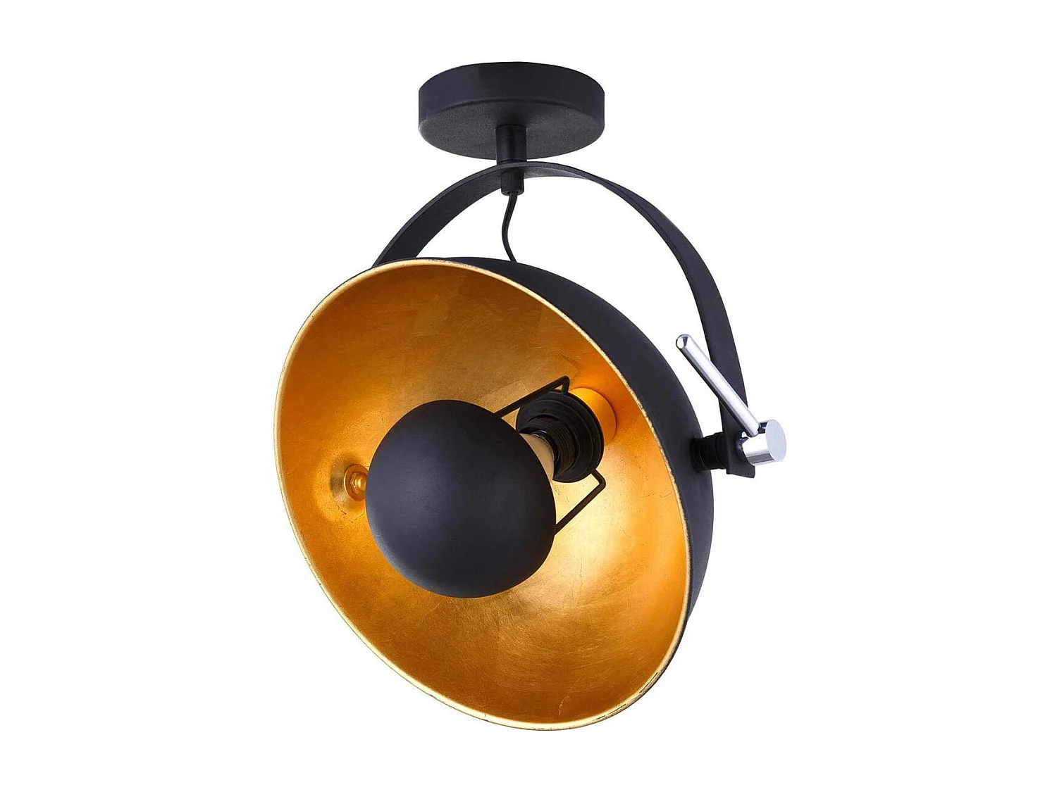 SPENCER - Plafonnier en Métal Noir et Doré