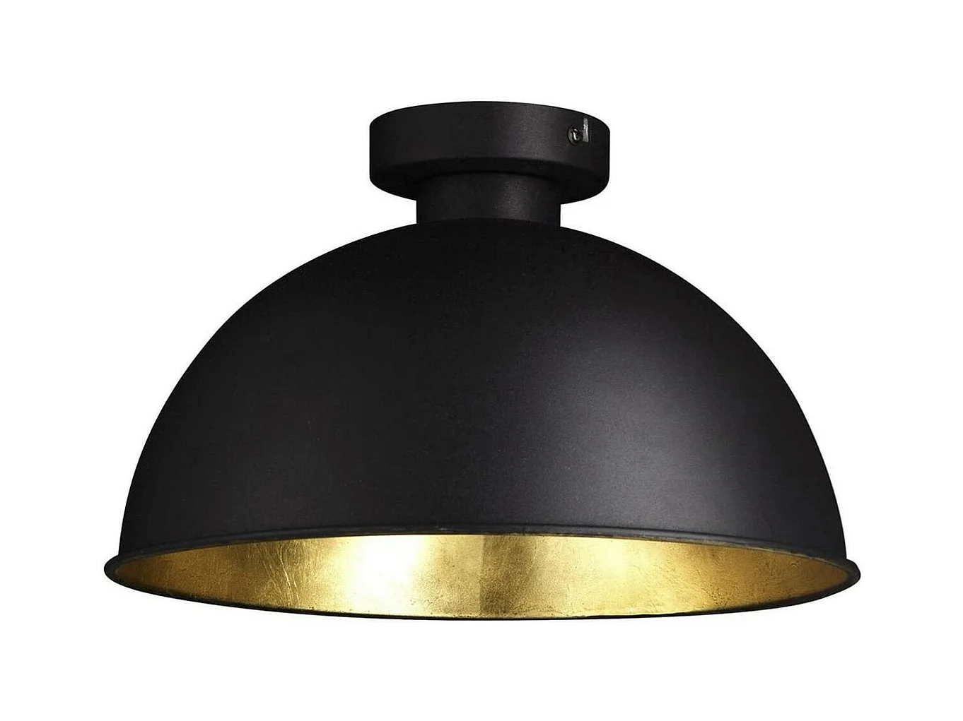 LOCKA - Plafonnier Métal Noir Mat et Doré