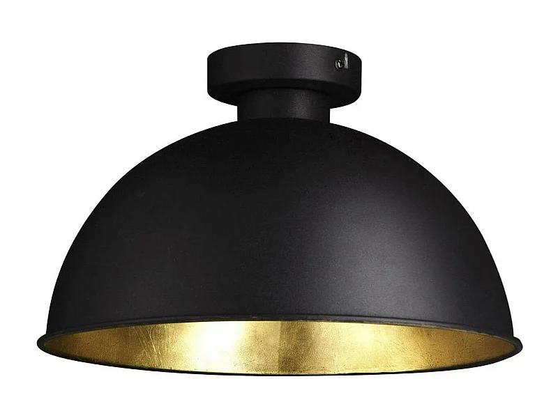 LOCKA - Plafonnier Métal Noir Mat et Doré