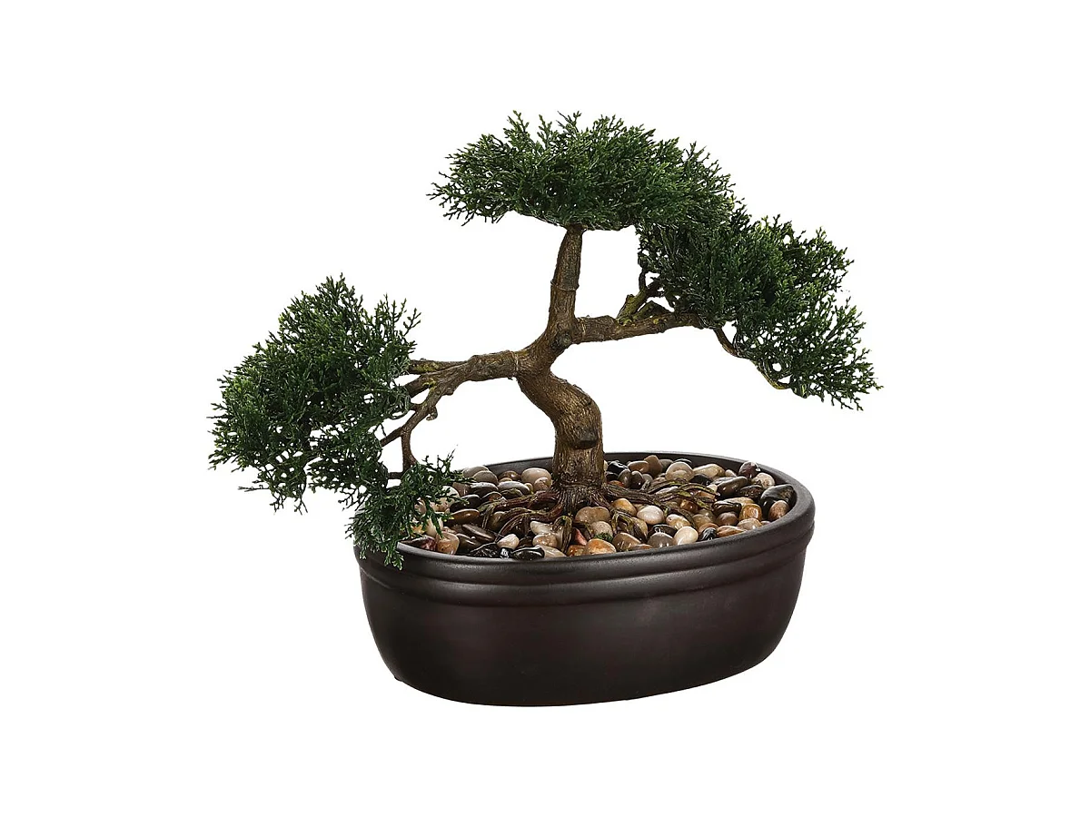 Plante artificielle Bonsaï dans un pot en céramique H 23 cm