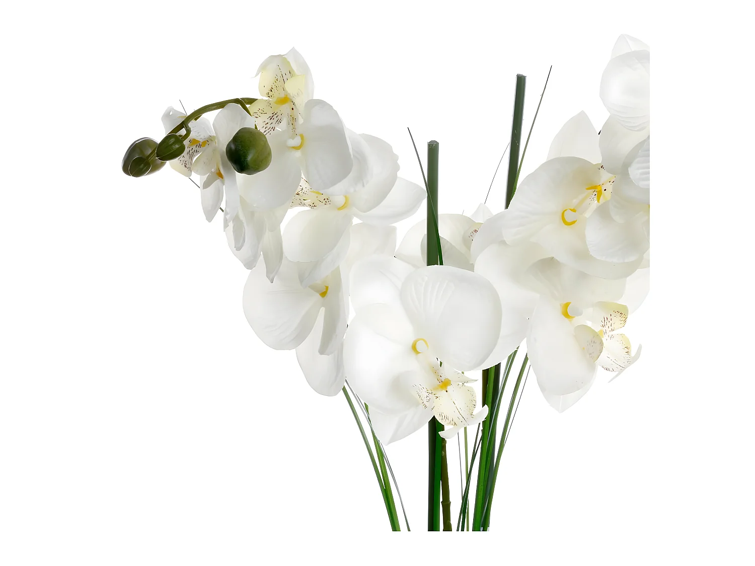 Plante artificielle Orchidée dans un pot en céramique noire H 53 cm