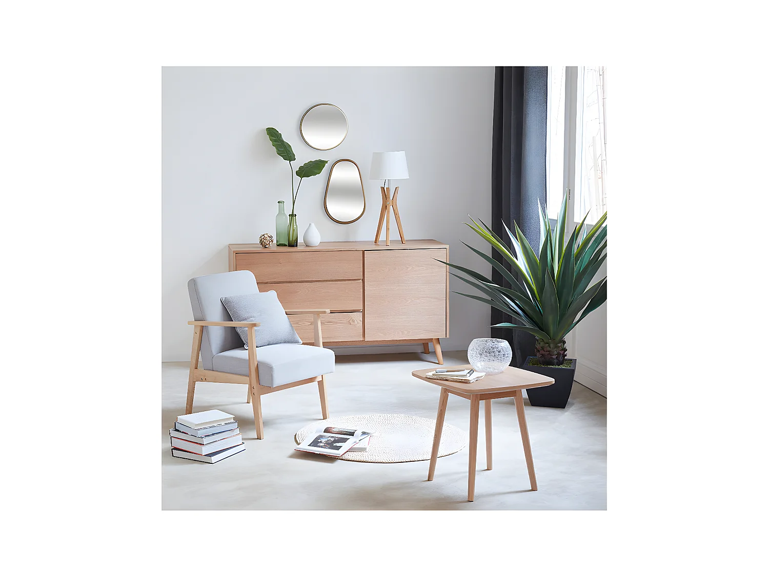 Plante verte artificielle Agave en pot H 124 cm