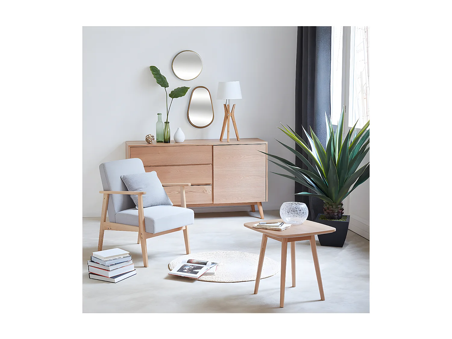 Plante verte artificielle Agave en pot H 124 cm